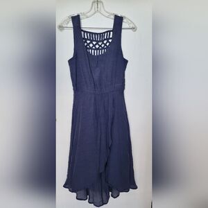 Size XS Le Château Navy Blue Sleeveless Flare Dress
